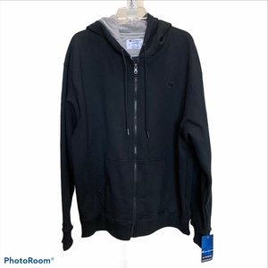 Champion Black PowerBlend Zip Up Fleece Hoodie